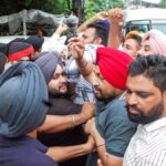 SAD workers hold protest over arrest of party leader Bikram Maijithia