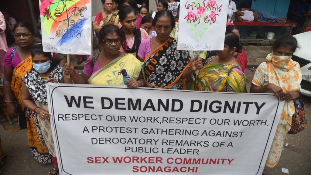 Sex workers stage protest against West Bengal BJP president’s ‘insulting remarks’ 