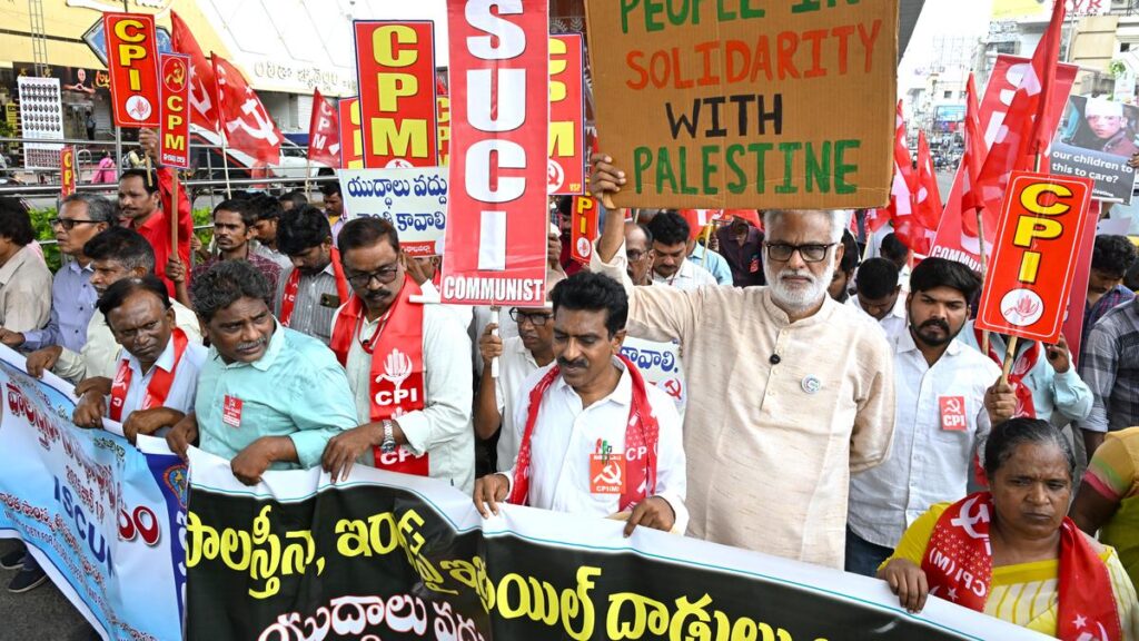 Left parties take out rally condemning Israel’s attacks on Palestine and Iran