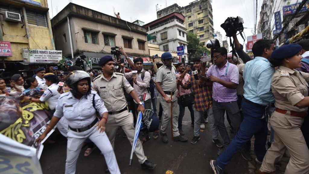 Protesting teachers’ march to West Bengal Secretariat halted amid heavy security