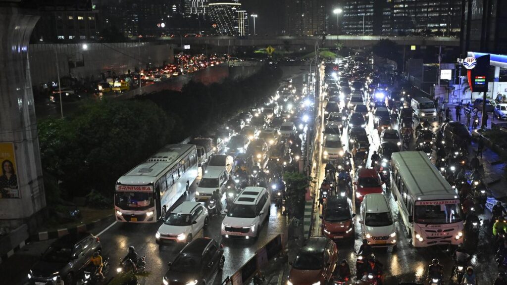 Light rains and weekend rush cause traffic snarls across Hyderabad and Cyberabad