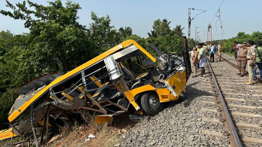 At least two children killed as passenger train rams into school van at Semmankuppam